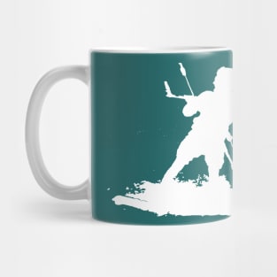 Kitesurfing Enthusiast Riding A Wave White Silhouette Mug